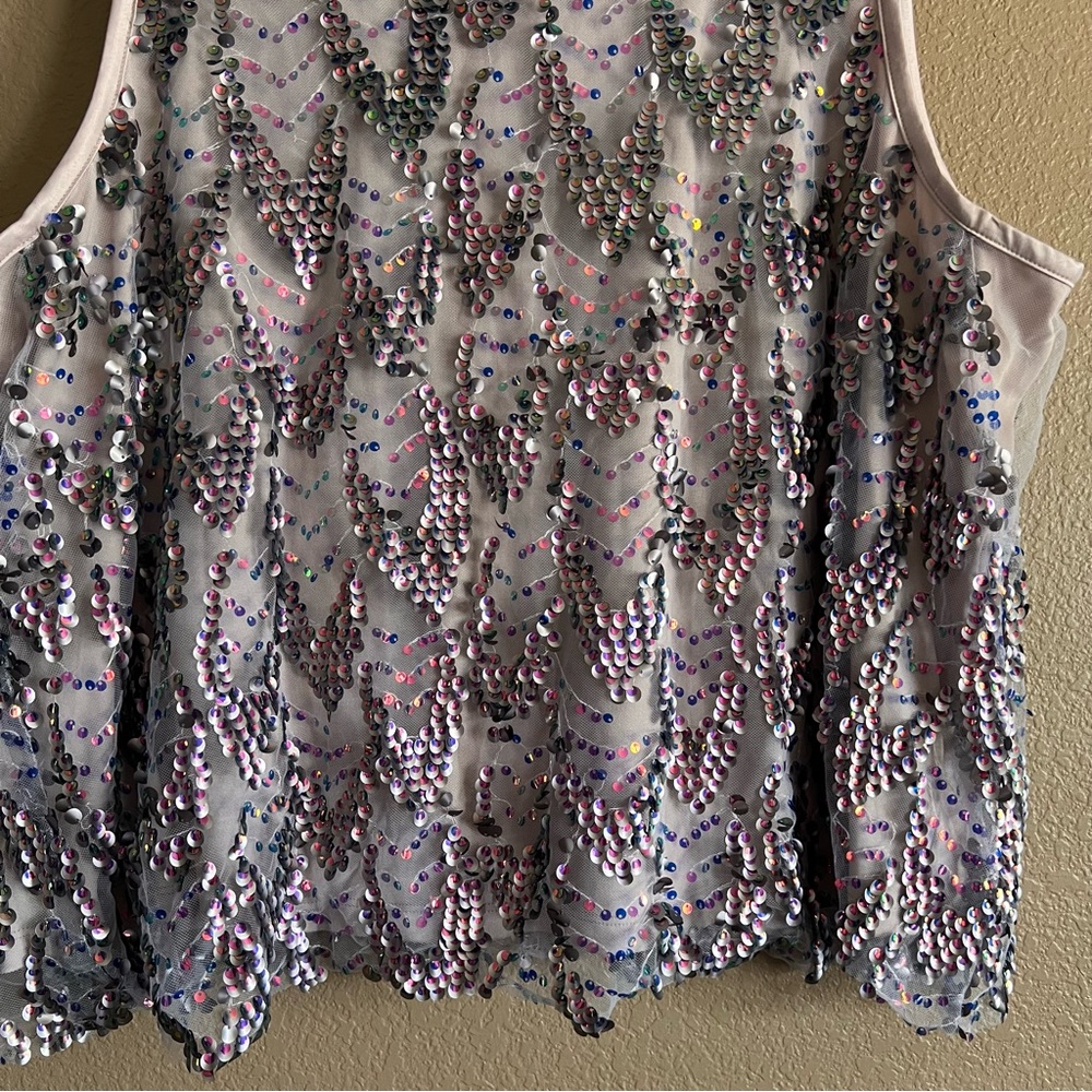 Torrid Mauve Sequin Shell Crop Top Size 2X NWT - Picture 4 of 11